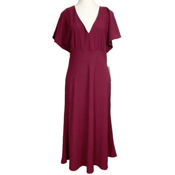 NWT HUDSON NORTH BURGUNDY WINE MAXI DRESS - M - Picture 1 of 10